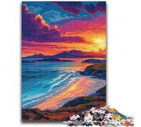 Jigsaw Puzzle 1000 Pieces for Adults Beautiful Sunset by The Sea Adult Puzzles,Educational Games Home Decoration Unique Home Decor And Gifts (50x75cm)