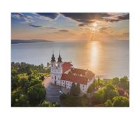 Jigsaw Puzzle 1000 Pieces for Adults，Benedictine Abbey of Tihany on Lake Balaton, Hungary，Large Puzzle Game Artwork for Adults Teens（75x50cm）-V98