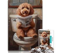 Jigsaw Puzzle 1000 Pieces for Adults Bernedoodle on The Toilet Puzzles for Teenagers,Fun Activity for Home, Rainy Days Toys, Birthday Gifts (size 75x50cm)