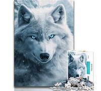 Jigsaw Puzzle 1000 Pieces for Adults Black And White Wolf 1000 Pieces for Teenagers,Birthday Present, Gifts, Wall Art for Ages 14+ 75x50cm