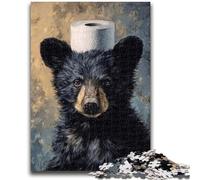 Jigsaw Puzzle 1000 Pieces for Adults Black Bear Playing with Toilet Paper Adult Jigsaw,learning Educational for Is Ideal As A Gift for The Whole Family (75x50cm)