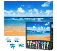 Jigsaw Puzzle 1000 Pieces for Adults Blue Beach Nature Wilderness Landscape Serene Coastal Scene Relaxing Puzzle Challenge Ocean View Artwork Family Activity Stress Relief Gift 27.5 x 19.7 Inches