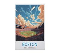Jigsaw Puzzle 1000 Pieces for Adults,Boston Massachusetts Vintage Travel Poster,Teens Boys Girls Puzzles Difficult Challenging Puzzle for Party Games Kids Family Friends(75x50cm)-E9