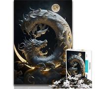 Jigsaw Puzzle 1000 Pieces for Adults Brave Dragon Puzzles for Teenagers,Fun Activity for Home, Rainy Days Toys, Birthday Gifts (size 38x26cm)