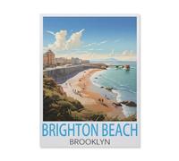 Jigsaw Puzzle 1000 Pieces for Adults，Brighton Beach Brooklyn，Teens Boys Girls Puzzles Difficult Challenging Puzzle for Party Games Kids Family Friends（26x38cm）-FM87