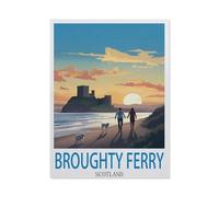 Jigsaw Puzzle 1000 Pieces for Adults,Broughty Ferry Scotland Vintage Travel Posters,Teens Boys Girls Puzzles Difficult Challenging Puzzle for Party Games Kids Family Friends(75x50cm)-DC64