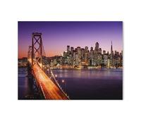 Jigsaw Puzzle 1000 Pieces for Adults，California: San Francisco and Bay Bridge at night，Teens Boys Girls Puzzles Premium Quality Fun Family Challenging Puzzles for Birthday（38x26cm）-F9