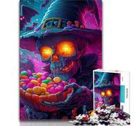 Jigsaw Puzzle 1000 Pieces for Adults Candy Skull Teenager Puzzles,Quiz Game Wall Decoration Unique Birthday And Xmas Gifts 26x38cm