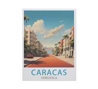 Jigsaw Puzzle 1000 Pieces for Adults,Caracas Venezuela Vintage Travel Poster,Teens Boys Girls Puzzles Difficult Challenging Puzzle for Party Games Kids Family Friends(50x70cm)-BB4