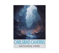 Jigsaw Puzzle 1000 Pieces for Adults，Carlsbad Caverns National Park Vintage Travel Posters，Teens Boys Girls Puzzles Premium Quality Fun Family Challenging Puzzles for Birthday（38x26cm）-J95