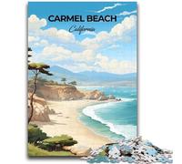 Jigsaw Puzzle 1000 Pieces for Adults Carmel Beach California 1000 Pieces for Teenagers,Challenging Family Activity Games DIY Toy for Home Wall Decor Gifts (50x75cm)