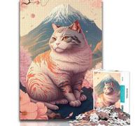 Jigsaw Puzzle 1000 Pieces for Adults Cat Cherry Blossom Japan 1000 Pieces for Teenagers,Challenging Family Activity Games DIY Toy for Home Wall Decor Gifts 38x26cm