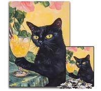 Jigsaw Puzzle 1000 Pieces for Adults Cat Lying on The Sofa Wooden Puzzles Gift DIY Fun Suitable for Home Living Room Office Decoration 50X75CM