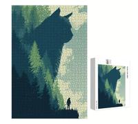 Jigsaw Puzzle 1000 Pieces for Adults - Cat & Mountain - Wooden Pieces with Classic Fit & HD Print - Stress Relief Hobby & Home Decor - 75 x 50 cm - Not for Children under 14 P3#1349