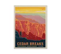 Jigsaw Puzzle 1000 Pieces for Adults,Cedar Breaks Vintage Travel Poster,Large Puzzle Game Artwork for Adults Teens(75x50cm)-AJ74