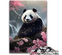 Jigsaw Puzzle 1000 Pieces for Adults Cherry Blossom And Panda Teenager Puzzles,Quiz Game Wall Decoration Unique Birthday And Xmas Gifts (26x38cm)