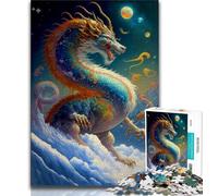 Jigsaw Puzzle 1000 Pieces for Adults Chinese Dragon 1000 Pieces for Teenagers,Enhance Love between Couples for Ages 14+ 38x26cm