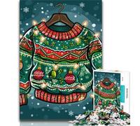 Jigsaw Puzzle 1000 Pieces for Adults Christmas Sweatshirt 1000 Pieces for Teenagers,Challenging Family Activity Games DIY Toy for Home Wall Decor Gifts 38x26cm