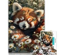 Jigsaw Puzzle 1000 Pieces for Adults Chrysanthemum Red Panda 1000 Pieces for Teenagers,is Ideal As Gifts for The Whole Family Suitable for And 14 (size 38x26cm)