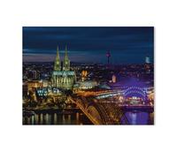 Jigsaw Puzzle 1000 Pieces for Adults,Cologne - View from the Triangle,Wood Puzzle - Unique Suitable for Teenagers and Adults(75x50cm)-AB44