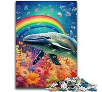 Jigsaw Puzzle 1000 Pieces for Adults Colorful Blue Whale Teenager Puzzles,Quiz Game Wall Decoration Unique Birthday And Xmas Gifts (26x38cm)