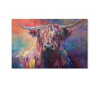 Jigsaw Puzzle 1000 Pieces for Adults,Colorful Cow Highland Cow Art Painting,Teens Boys Girls Puzzles Premium Quality Fun Family Challenging Puzzles for Birthday(38x26cm)-F38