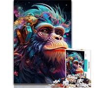 Jigsaw Puzzle 1000 Pieces for Adults Colorful Monkey 1000 Pieces for Teenagers,Enhance Love between Couples for Ages 14+ 38x26cm