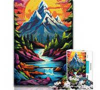 Jigsaw Puzzle 1000 Pieces for Adults Colourful Art Mountain Teenager Puzzles,Quiz Game Wall Decoration Unique Birthday And Xmas Gifts 26x38cm