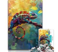Jigsaw Puzzle 1000 Pieces for Adults Colourful Chameleons 1000 Pieces for Teenagers,is Ideal As Gifts for The Whole Family Suitable for And 14 (size 38x26cm)