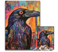 Jigsaw Puzzle 1000 Pieces for Adults Crow Graffiti Cardboard Jigsaw Puzzles for Home Decoration Gifts, Family Challenging Toy Perfect for Game Nights 26X38CM