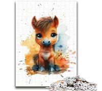 Jigsaw Puzzle 1000 Pieces for Adults Cute Baby Pony 1000 Pieces for Adults,Brain Intelligence Challenge Addictive Toys for Home Decoration (26x38cm)