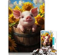 Jigsaw Puzzle 1000 Pieces for Adults Cute Pig 1000 Pieces for Adults,Family Educational Games Home Decoration Gift 38x26cm