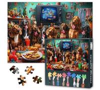 Jigsaw Puzzle 1000 Pieces for Adults Dachshund Feast Funny Dog Gathering Cute Wiener Dogs Party Playful Canine Art Premium Paper Puzzle Relaxing Challenge 27.5 x 19.7 Inches