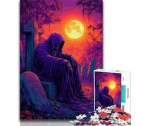 Jigsaw Puzzle 1000 Pieces for Adults Death in The Cemetery 1000 Pieces for Adults,Challenging Game for The Whole for Women, Gifts for Men (size 75x50cm)