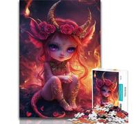 Jigsaw Puzzle 1000 Pieces for Adults Devil Little Dragon Girl 1000 Pieces for Teenagers,Family Game Stress Reliever Difficult Challenge Suitable for Couples (size 38x26cm)