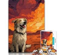 Jigsaw Puzzle 1000 Pieces for Adults Dog in The Sunset 1000 Pieces for Teenagers,Challenging Family Activity Games DIY Toy for Home Wall Decor Gifts 38x26cm