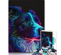Jigsaw Puzzle 1000 Pieces for Adults Dog Neon Animal Adult Puzzles,Challenging Family Activity Games DIY Toy for Home Wall Decor Gifts (size 75x50cm)