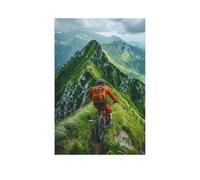 Jigsaw Puzzle 1000 Pieces for Adults，Downhill into adventure - freeriding in the mountains，Unique Suitable for Teenagers and Adults, Home Decoration（38x26cm）-AJ99