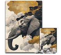 Jigsaw Puzzle 1000 Pieces for Adults Dramatic Moment Elephant Wooden Jigsaw Puzzles for Home Decoration Gifts, Family Challenging Toy Perfect for Game Nights 50X75CM