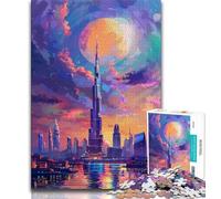 Jigsaw Puzzle 1000 Pieces for Adults Dubai UAE City Jigsaw,Stress Reliever Staycation Kill Time Parent-child Interaction 75x50cm