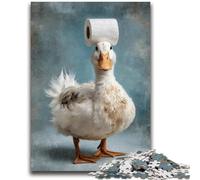 Jigsaw Puzzle 1000 Pieces for Adults Duck And Toilet Paper Teenager Puzzles,Quiz Game Wall Decoration Unique Birthday And Xmas Gifts (75x50cm)