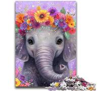Jigsaw Puzzle 1000 Pieces for Adults Elephant Painting Teenager Puzzles,Quiz Game Wall Decoration Unique Birthday And Xmas Gifts (26x38cm)