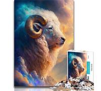 Jigsaw Puzzle 1000 Pieces for Adults Fiery Ram 1000 Pieces for Teenagers,Enhance Love between Couples for Ages 14+ 38x26cm
