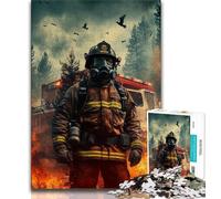 Jigsaw Puzzle 1000 Pieces for Adults Firefighter Adult Jigsaw,learning Educational for Is Ideal As A Gift for The Whole Family 26x38cm