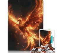Jigsaw Puzzle 1000 Pieces for Adults Flame Phoenix 1000 Pieces for Adults,Brain Intelligence Challenge Addictive Toys for Home Decoration 38x26cm