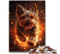 Jigsaw Puzzle 1000 Pieces for Adults Flame Yorkshire Terrier Teenager Puzzles,Quiz Game Wall Decoration Unique Birthday And Xmas Gifts (26x38cm)