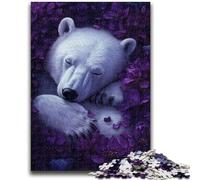 Jigsaw Puzzle 1000 Pieces for Adults Flowers And Polar Bears Teenager Puzzles,Quiz Game Wall Decoration Unique Birthday And Xmas Gifts (75x50cm)