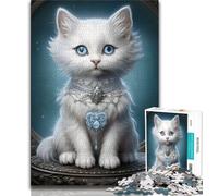 Jigsaw Puzzle 1000 Pieces for Adults Fluffy White Kitty 1000 Piece Jigsaw,Family Activity Fun at Home Activities, Birthday Present,Travel Gifts (size 75x50cm)