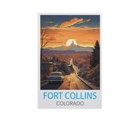 Jigsaw Puzzle 1000 Pieces for Adults，Fort Collins Colorado，Teens Boys Girls Puzzles Difficult Thick Sturdy Pieces Challenging Puzzle for Party Games（75x50cm）-GJ67