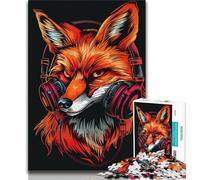 Jigsaw Puzzle 1000 Pieces for Adults Fox with Sunglasses Teenager Puzzles,Quiz Game Wall Decoration Unique Birthday And Xmas Gifts 26x38cm